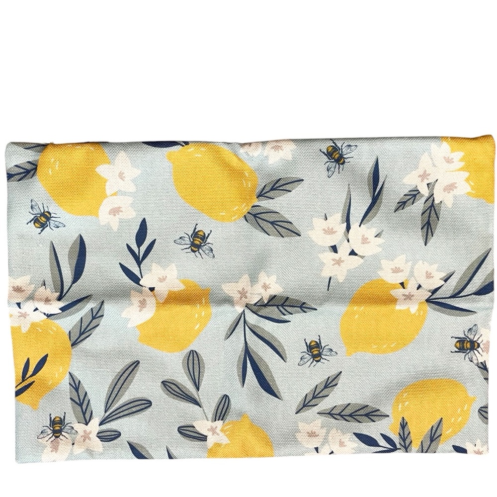 Lumbar Throw Pillow Cover Lemon and Bee Pattern